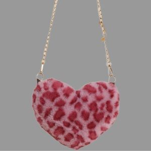 Leopard Print Heart Shaped Crossbody Bag